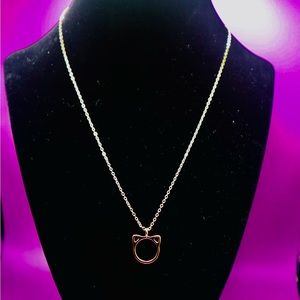 Minimalist Cat Silhouette Necklace – Gold Tone – Cute Gift